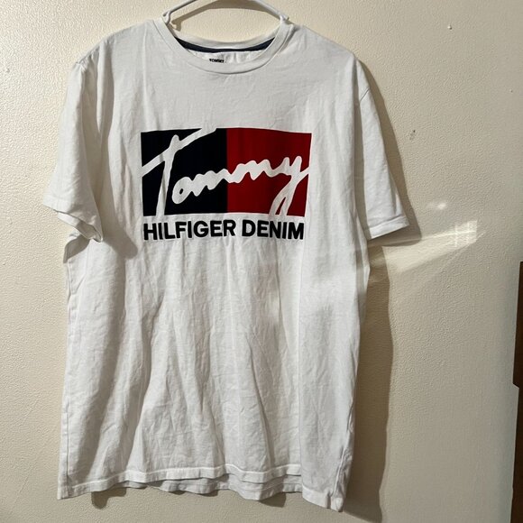 Vintage Tommy Hilfiger T Shirt White size L Mens - Picture 1 of 8
